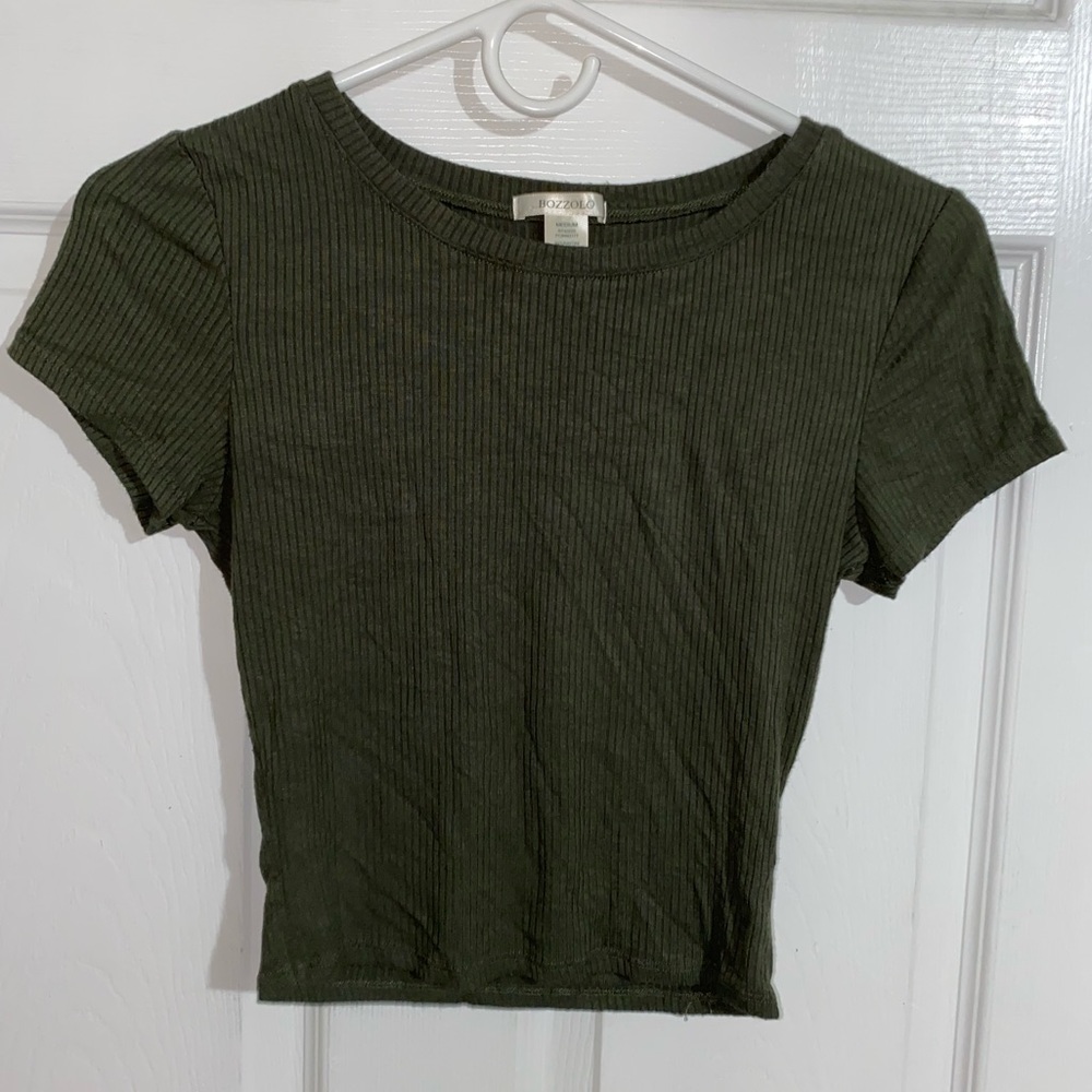 Bozzolo Ribbed Green Crop Top ❌bundle with other crop tops to save❌